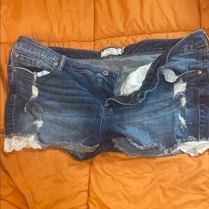 Torrid Blue Distressed Jean Shorts